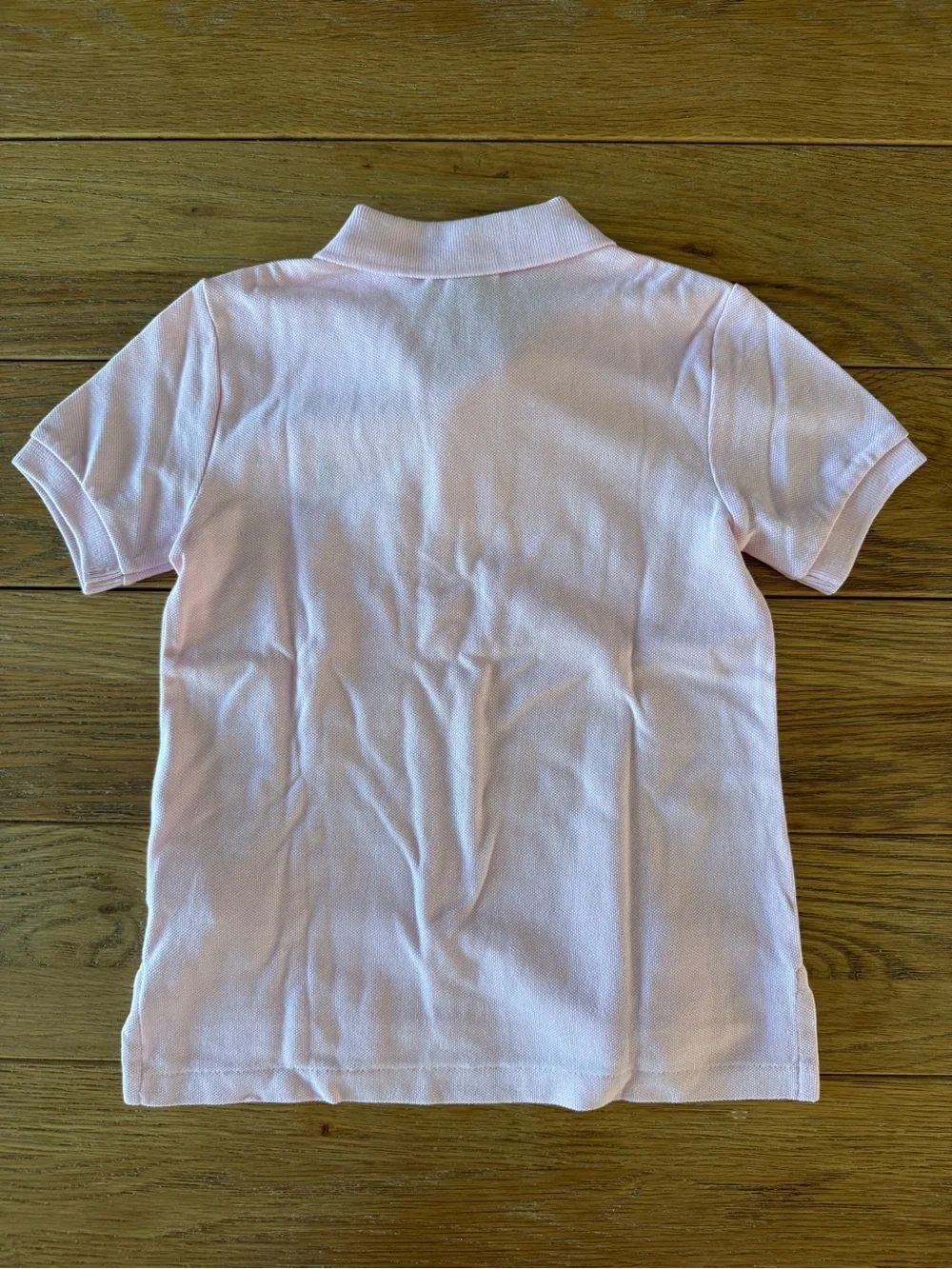 Ralph Lauren Girls Light Pink Polo Shirt with Navy Pony